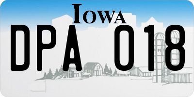 IA license plate DPA018