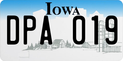 IA license plate DPA019
