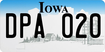 IA license plate DPA020
