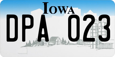 IA license plate DPA023