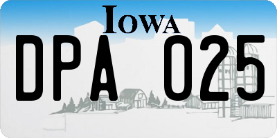 IA license plate DPA025