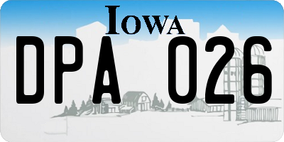 IA license plate DPA026