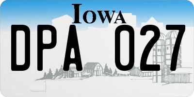 IA license plate DPA027
