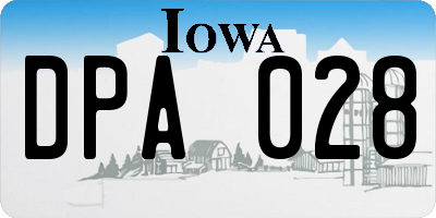 IA license plate DPA028