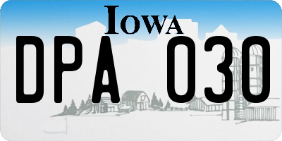 IA license plate DPA030