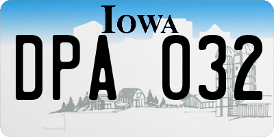 IA license plate DPA032