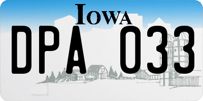 IA license plate DPA033