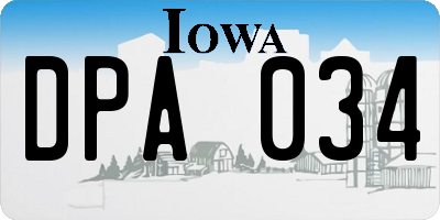 IA license plate DPA034