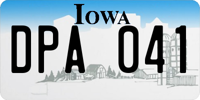 IA license plate DPA041