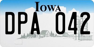 IA license plate DPA042