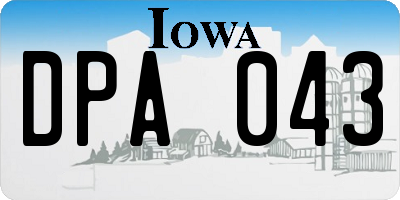 IA license plate DPA043