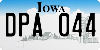 IA license plate DPA044