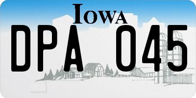 IA license plate DPA045
