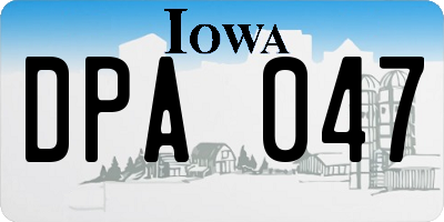 IA license plate DPA047