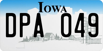 IA license plate DPA049