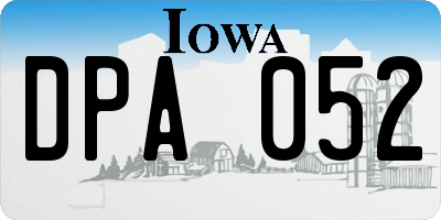 IA license plate DPA052