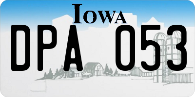 IA license plate DPA053