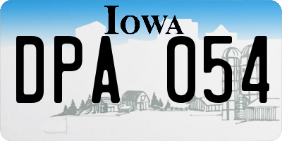 IA license plate DPA054