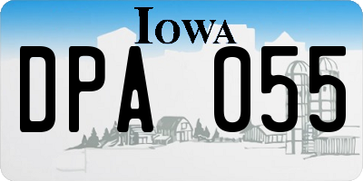 IA license plate DPA055