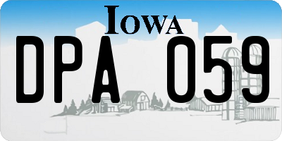 IA license plate DPA059