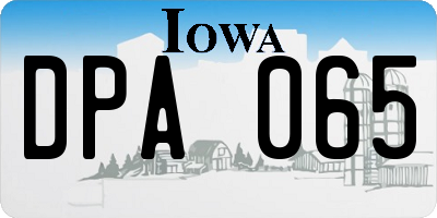 IA license plate DPA065