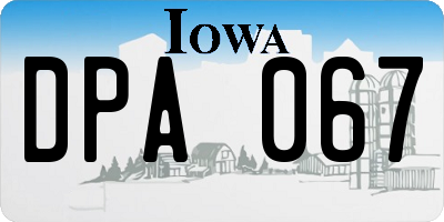 IA license plate DPA067