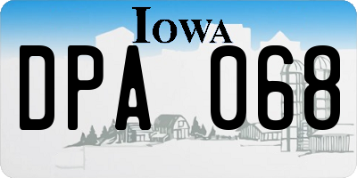 IA license plate DPA068