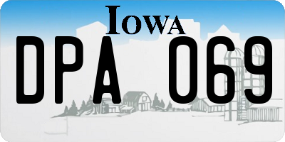 IA license plate DPA069