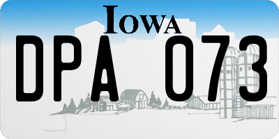 IA license plate DPA073