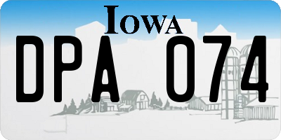 IA license plate DPA074