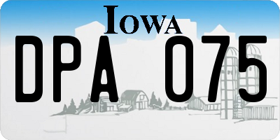 IA license plate DPA075
