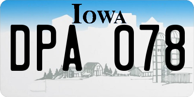 IA license plate DPA078