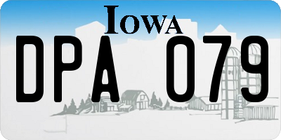 IA license plate DPA079