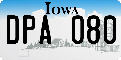 IA license plate DPA080