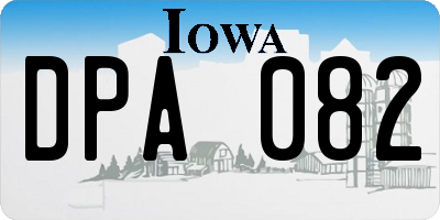 IA license plate DPA082