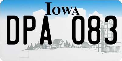 IA license plate DPA083