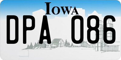 IA license plate DPA086