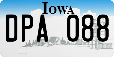 IA license plate DPA088