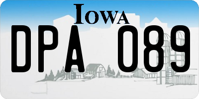 IA license plate DPA089