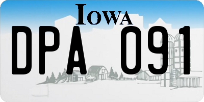 IA license plate DPA091