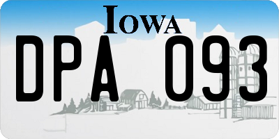 IA license plate DPA093