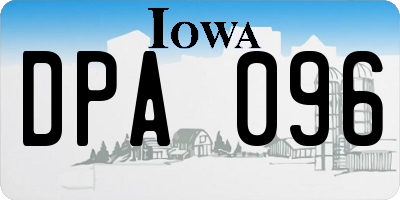 IA license plate DPA096