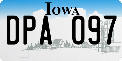 IA license plate DPA097