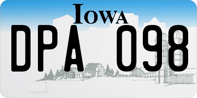 IA license plate DPA098