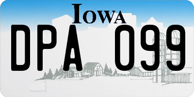 IA license plate DPA099