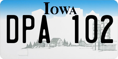 IA license plate DPA102