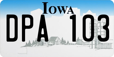 IA license plate DPA103
