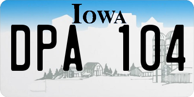 IA license plate DPA104