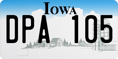 IA license plate DPA105