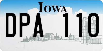 IA license plate DPA110